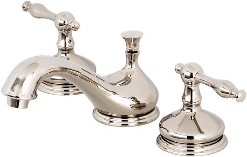Kingston Brass KS1166NL Heritage Widespread Bathroom Faucet, Polished Nickel, 5.5 x 3.5 x 2.75 in Saudi Arabia