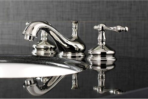 Kingston Brass KS1166NL Heritage Widespread Bathroom Faucet, Polished Nickel, 5.5 x 3.5 x 2.75 in Saudi Arabia