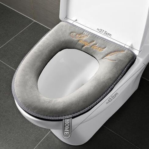 2 Pieces Thicker Bathroom Soft Toilet Seat Cover Pad with Handle Toilet Lid Cover Cushion Soft Thicker Washable Fits All Oval Toilet Seats in Saudi Arabia