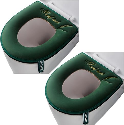 2 Pieces Thicker Bathroom Soft Toilet Seat Cover Pad with Handle Toilet Lid Cover Cushion Soft Thicker Washable Fits All Oval Toilet Seats in Saudi Arabia