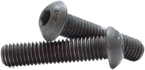 Button Socket Head Cap Screw, 1/4"-20 UNC Thread, 1/2" Long, Fully Threaded, Alloy Steel, Unbrako, Black Oxide (Pack of 100) in Saudi Arabia