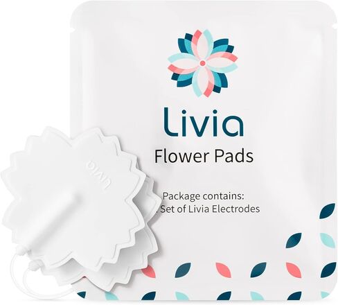 Livia Flower Pads, 1 Set Electrodes - Stick-on Pads for Period Cramps - Requires Livia Portable Device to Deliver Menstrual Pain Relief Support in 30-60 Seconds - Comfortable, Lightweight, Discreet in Saudi Arabia