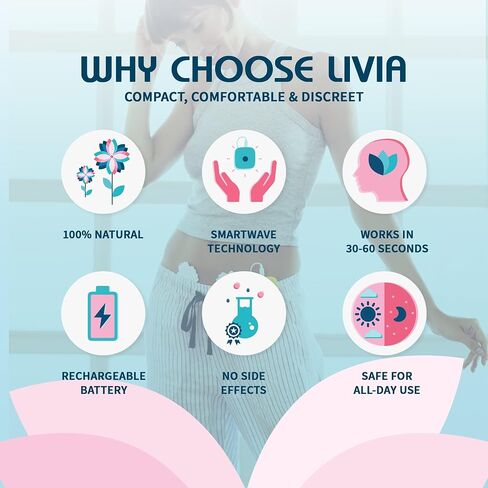 Livia Flower Pads, 1 Set Electrodes - Stick-on Pads for Period Cramps - Requires Livia Portable Device to Deliver Menstrual Pain Relief Support in 30-60 Seconds - Comfortable, Lightweight, Discreet in Saudi Arabia