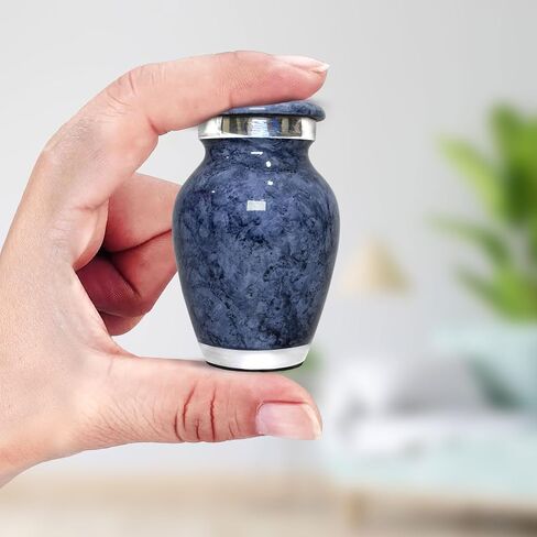 Small Marble Urn for Human Ashes - Handcrafted Mini Urn for Men & Women - Small Keepsake Urn for Ashes - Honor Your Loved One with Cremation Small Urn for Male & Female (Gray, Small) in Saudi Arabia