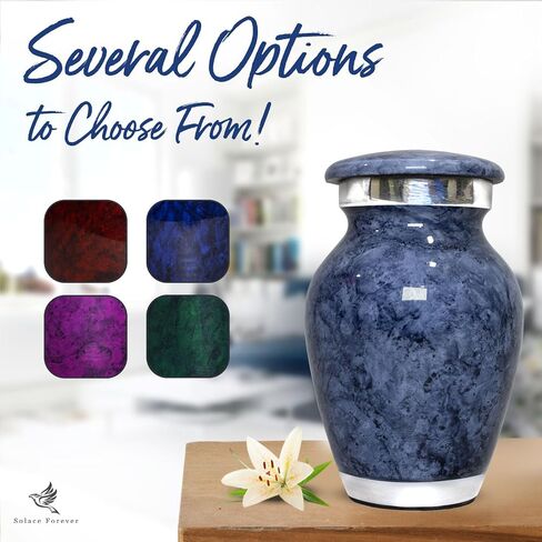 Small Marble Urn for Human Ashes - Handcrafted Mini Urn for Men & Women - Small Keepsake Urn for Ashes - Honor Your Loved One with Cremation Small Urn for Male & Female (Gray, Small) in Saudi Arabia