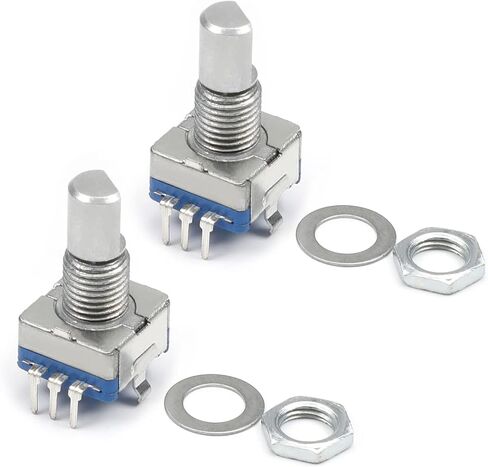 Fielect 360 Degree Rotary Encoder Code Switch Digital Potentiometer EC11 7 Pins 15mm Shaft Height 2Pcs in Saudi Arabia