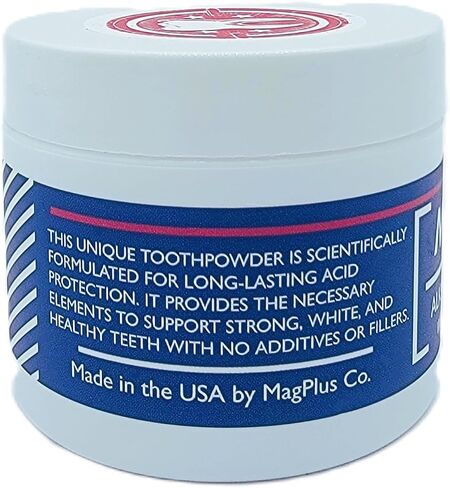 MagPlus+ Premium Toothpowder, Mint, 35 g, Magnesium and Hydroxyapatite, Acid Protection, Remineralize Enamel, Relieve Sensitivity, & Whiten Teeth, Antiplaque, Made in USA (35 g, Wild Mint) in Saudi Arabia