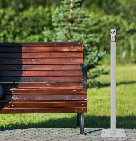 outdoor ashtray 40" Black Free Standing cigarette butt disposal outdoor for Commercial Offices, Restaurants, Bars,Convenience Stores,ashtray for outside patio (Brushed - Round) in Saudi Arabia