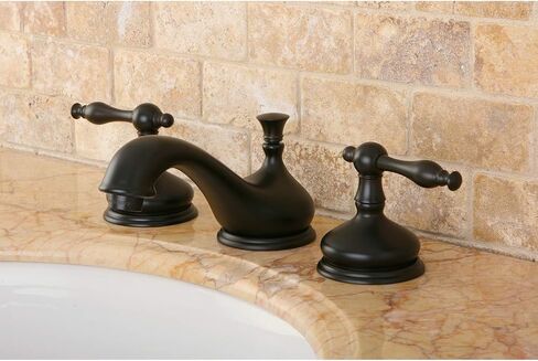 Kingston Brass KS1166NL Heritage Widespread Bathroom Faucet, Polished Nickel, 5.5 x 3.5 x 2.75 in Saudi Arabia