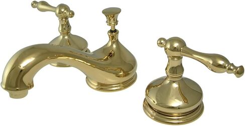 Kingston Brass KS1166NL Heritage Widespread Bathroom Faucet, Polished Nickel, 5.5 x 3.5 x 2.75 in Saudi Arabia