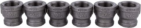 Reducing Coupling 1 in. x 3/4 in. PIPE DECOR Black Malleable Iron for DIY Vintage Industrial Pipe Furniture Building and Regular Plumbing Applications, 4 Pack in Kuwait