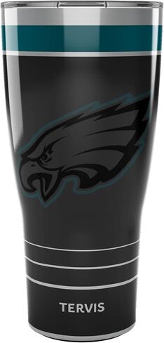 كوب سفر Tervis Traveler NFL Philadelphia Eagles - Night Game ثلاثي الجدران معزول يحافظ على المشروبات باردة وساخنة، 30oz، من الفولاذ المقاوم للصدأ in Saudi Arabia