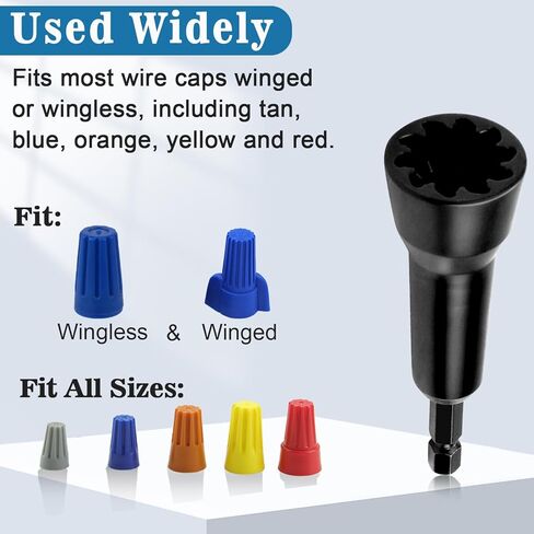 Wire Twisting Tool, Wire Spin Twister Nut, Spin Twist Wire Connector, Wire Twisting Spinner, Wire Spin Driver Nut, Wire Twister Tool for Drill and Wire Connector Driver with 1/4" Chuck in Kuwait