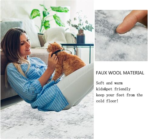 Homcomoda سجاد المنطقة الحديثة 5 × 8 سجاد قابل للغسل لغرفة المعيشة سجاد منطقة كبيرة لغرفة النوم غير قابل للانزلاق سجادة منخفضة الوبر لغرفة الطعام والمكتب المنزلي in Kuwait