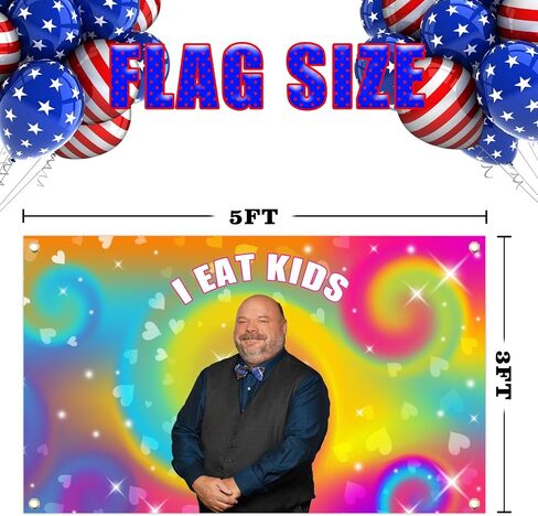 I Eat Kids Flag 3x5Ft Funny Flag For College Dorm Room Wall Decor Vivid Color Outdoor Decor Gift Parties Tapestry in Saudi Arabia