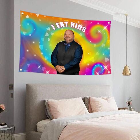 I Eat Kids Flag 3x5Ft Funny Flag For College Dorm Room Wall Decor Vivid Color Outdoor Decor Gift Parties Tapestry in Saudi Arabia