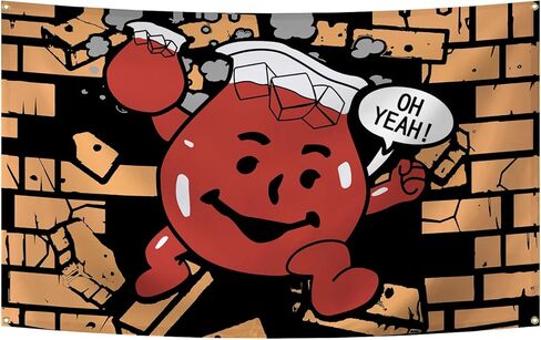 سجادة مضحكة من Kool Aid Man مقاس 3 × 5 أقدام لغرفة النوم وغرفة المعيشة وديكور الحائط في الكلية in Kuwait
