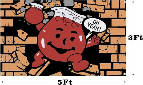 سجادة مضحكة من Kool Aid Man مقاس 3 × 5 أقدام لغرفة النوم وغرفة المعيشة وديكور الحائط في الكلية in Kuwait