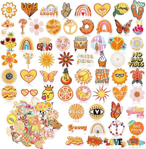 VitalCozy 60 Pcs Pink Preppy Iron on Patches Cowgirl Y2K Applique Repair Embroidered Patches Sew on Patches for Clothing Hat Backpack Jean Jackets Clothes Hats Dress Decorations DIY Craft Accessories in Kuwait