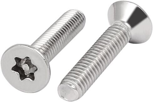 Uxcell® M4x20mm 304 مسامير أمان من الفولاذ المقاوم للصدأ Torx برأس مسطح مضادة للسرقة 20 قطعة in Saudi Arabia