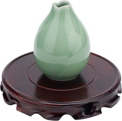 FINGERINSPIRE Wooden Display Stand Base 5.5 inch Inner Diameter Dark Red Wooden Round Vase Base, Vintage Circular Table Lamp Teapot Base Handicraft Decoration Display Stand for Home Decor in Saudi Arabia
