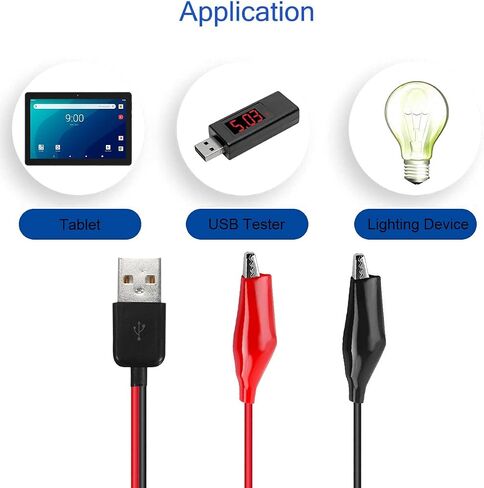 10 قطع من مشبك التمساح إلى USB، مشابك التمساح إلى كابل موصل USB من النوع A ذكر يؤدي اختبار النحاس لاختبار معدات إمداد الطاقة بالدائرة in Saudi Arabia
