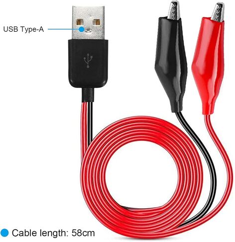 10 قطع من مشبك التمساح إلى USB، مشابك التمساح إلى كابل موصل USB من النوع A ذكر يؤدي اختبار النحاس لاختبار معدات إمداد الطاقة بالدائرة in Saudi Arabia