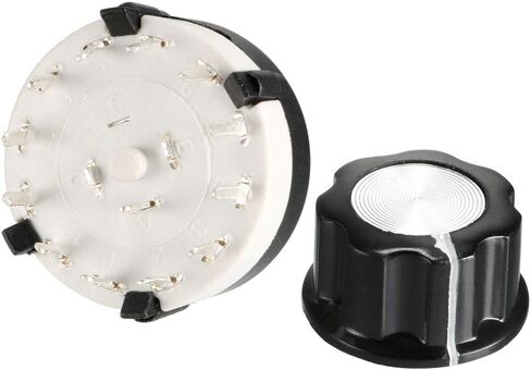 uxcell 1P12T 1 Pole 12 Throw 1Deck Band Channel Rotary Switch Selector with Plastic Knob in Saudi Arabia