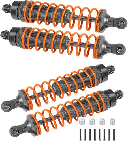 4PCS All Aluminum Front Rear RC Shocks Upgrade Parts for 1/10 Slash 4x4 Rustler 4X4 Stampede 4X4 Hoss 4X4, ARRCat Big Bore RC Shock Absorber Hops up,Replace 5862,Gray in Kuwait