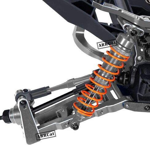 4PCS All Aluminum Front Rear RC Shocks Upgrade Parts for 1/10 Slash 4x4 Rustler 4X4 Stampede 4X4 Hoss 4X4, ARRCat Big Bore RC Shock Absorber Hops up,Replace 5862,Gray in Kuwait
