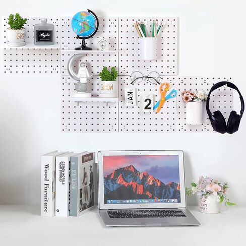 6 قطع من منظم الحائط Pegboard مقاس 10 بوصات صغيرة Pegboard Pegboard مجموعات لوحة الحائط ملحقات Pegboard طريقتان للتركيب لا تسبب ضررًا للجدار لمفضلات مكتب الحمام والمطبخ in Kuwait