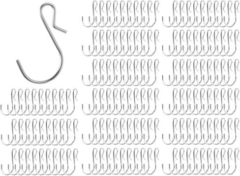 150 قطعة من خطافات معدنية على شكل حرف S، خطافات على شكل حرف S، شماعات معدنية من الفولاذ المقاوم للصدأ، خطافات تعليق من نوع مشبك معدني مصقول، خطافات على شكل حرف S، مناسبة للاستخدام الداخلي والخارجي، مصنوعات يدوية (فضية) in Kuwait