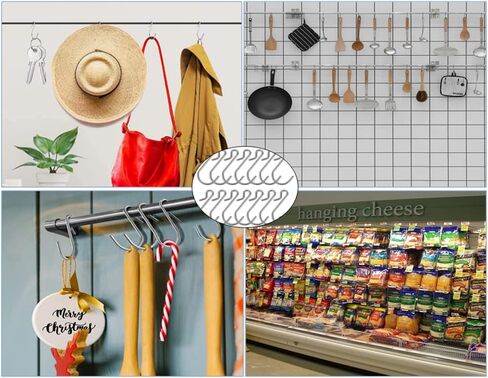 150 قطعة من خطافات معدنية على شكل حرف S، خطافات على شكل حرف S، شماعات معدنية من الفولاذ المقاوم للصدأ، خطافات تعليق من نوع مشبك معدني مصقول، خطافات على شكل حرف S، مناسبة للاستخدام الداخلي والخارجي، مصنوعات يدوية (فضية) in Kuwait