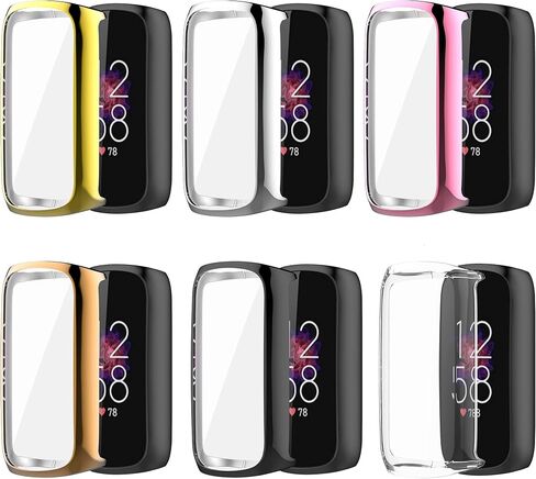 FitTurn 3 Packs Screen Protector Compatible with Fitbit Luxe Fitness and Wellness Tracker Ultra Slim Soft Full Cover Case Repalement Accessories -Soft, Convenient and Practical (Gold,RoseGold,Pink) in Saudi Arabia