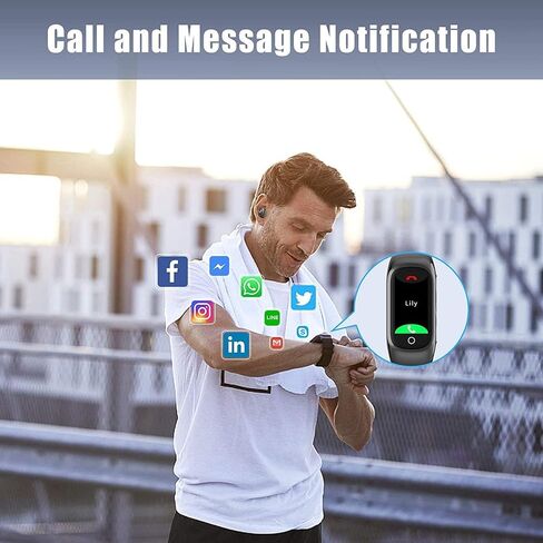 ساعة ذكية مع سماعات أذن، ساعة 2 في 1 مع سماعات أذن لنظام Android iOS يمكنها استقبال المكالمات والرسائل ومتتبع النوم وعداد السعرات الحرارية للرجال والنساء والأطفال (أسود باهت) in Saudi Arabia