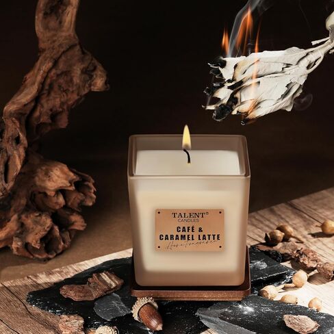 Deluxe Noble Scented Candles, Soy Candles for Home Scented, 7.05oz, Aromatherapy Candles with Lid, Cafe & Caramel Latte in Saudi Arabia