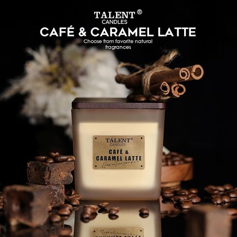 Deluxe Noble Scented Candles, Soy Candles for Home Scented, 7.05oz, Aromatherapy Candles with Lid, Cafe & Caramel Latte in Saudi Arabia
