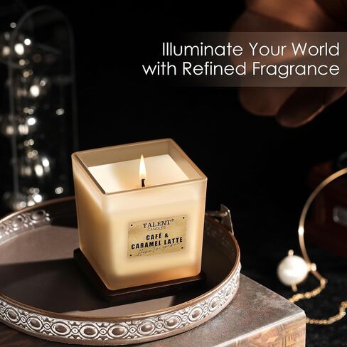 Deluxe Noble Scented Candles, Soy Candles for Home Scented, 7.05oz, Aromatherapy Candles with Lid, Cafe & Caramel Latte in Saudi Arabia