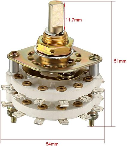 uxcell 2P8T 2 Pole 8 Position 2 Deck Band Channel Rotary Switch Selector with Knob in Saudi Arabia