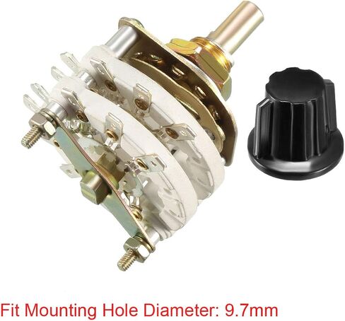 uxcell 2P8T 2 Pole 8 Position 2 Deck Band Channel Rotary Switch Selector with Knob in Saudi Arabia