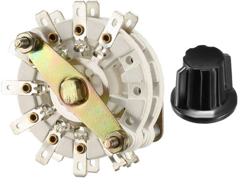 uxcell 2P8T 2 Pole 8 Position 2 Deck Band Channel Rotary Switch Selector with Knob in Saudi Arabia