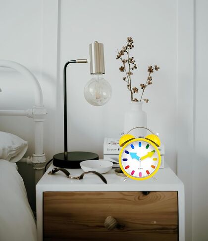 4.3'' Loud Twin Bell Alarm Clock for Heavy Sleepers-Travel Alarm Clock with Backlight, Analog Retro Desk Clock,Battery Operated,Small Cute Alarm Clock for Bedroom Home Decor J-ON (Yellow) in Saudi Arabia