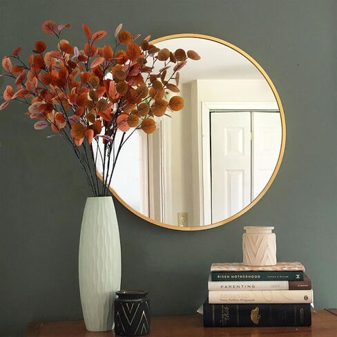 6 Pcs Fall Eucalyptus Leaves, 35Inch Artificial Eucalyptus Stems, Silver Dollar Leaves Autumn Leaf Branches, Fake Brown Eucalyptus for Xmas Home Autumn Thanksgiving Decor(Dark Yellow) in Saudi Arabia