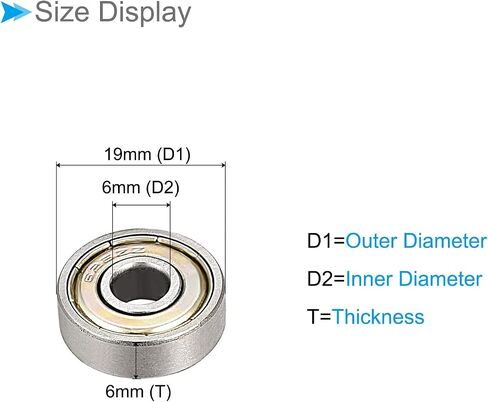Deep Groove Ball Bearing, 687ZZ Model 7mm ID 14mm OD 5mm Thick, Carbon Steel Double Shield Bearings - (Applications: for Motor Skateboards Roller Wheels), 4 - Pieces in Saudi Arabia