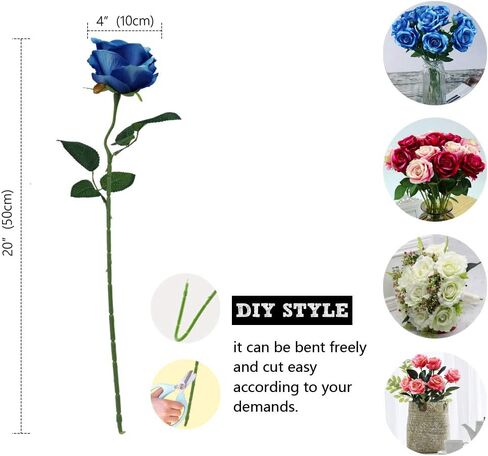 Omygarden Purple Artificial Rose Flower Bouquet, Fake Silk Roses, Wedding Party Home Office Decoration,10PCS in Saudi Arabia