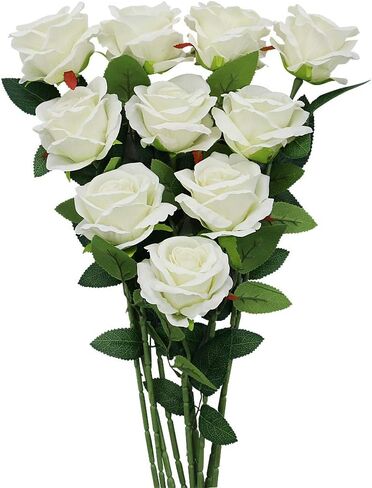 Omygarden Purple Artificial Rose Flower Bouquet, Fake Silk Roses, Wedding Party Home Office Decoration,10PCS in Saudi Arabia