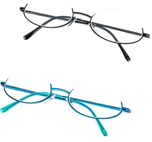 نظارات قراءة KoKoBin نصف قمر، زوجان من إطار نصف عدسة أزرق يحجب الضوء الأزرق للرجال والنساء in Kuwait