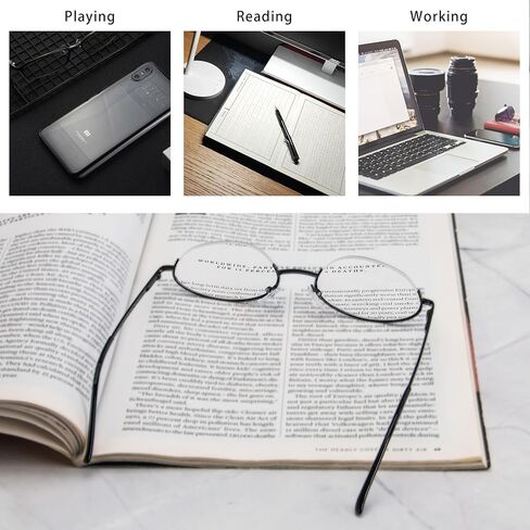 نظارات قراءة KoKoBin نصف قمر، زوجان من إطار نصف عدسة أزرق يحجب الضوء الأزرق للرجال والنساء in Kuwait