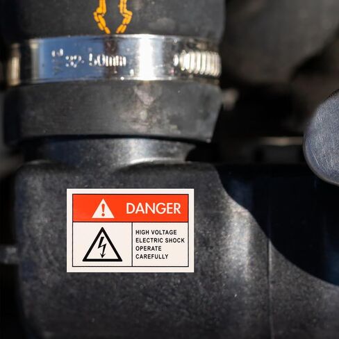 IMIKEYA 10Pcs Danger Warning Stickers High Voltage Warning Label Electrical Shock Hazard Vinyl Stickers for Machine Shop Factory Road in Saudi Arabia