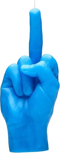 Hand Gesture Candle Middle Finger - Big Real Hand Size 8.7 x 3.5 x 3 inches - Unusual Birthday, Office, Housewarming Gift (Blue) in Saudi Arabia
